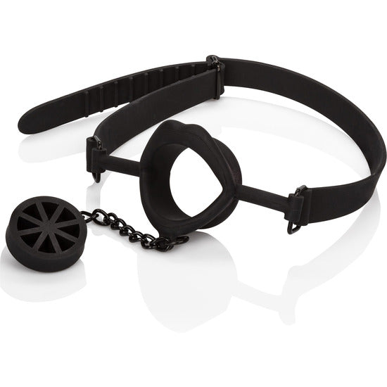Silicone gag with ball and chain