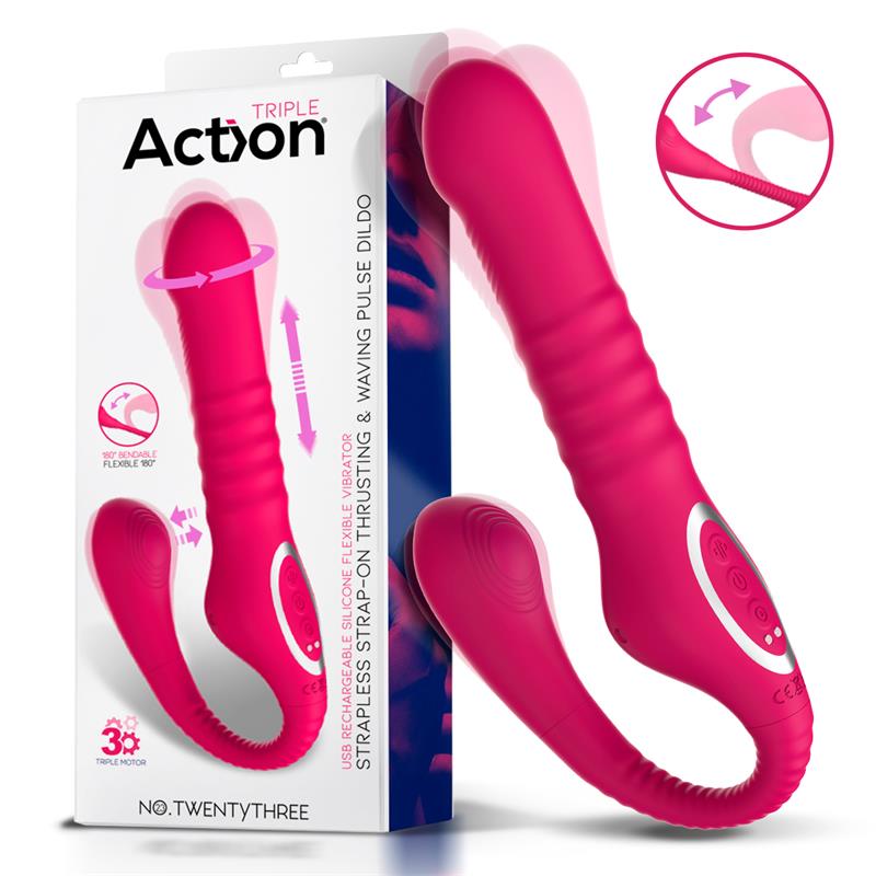Twentythree Double vibrator with pulsation and flexible Thrusting 180º